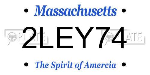 2LEY74 Massachusetts License Plate