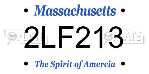 2LF213 Massachusetts License Plate