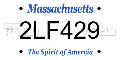 2LF429 Massachusetts License Plate