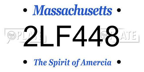 2LF448 Massachusetts License Plate