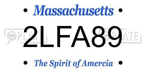 2LFA89 Massachusetts License Plate