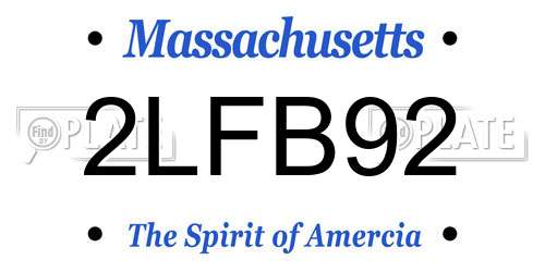 2LFB92 Massachusetts License Plate