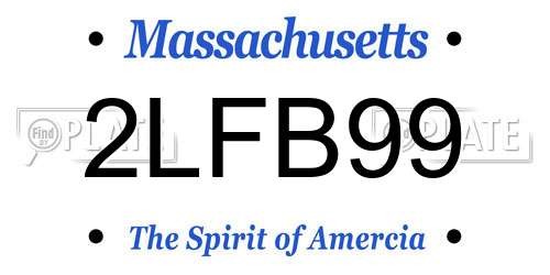 2LFB99 Massachusetts License Plate