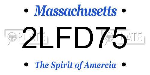 2LFD75 Massachusetts License Plate