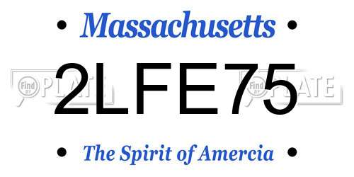 2LFE75 Massachusetts License Plate
