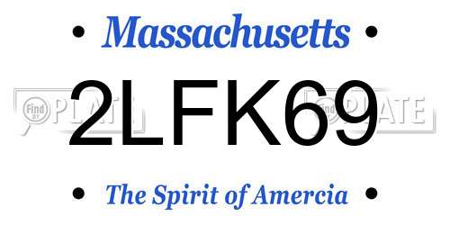 2LFK69 Massachusetts License Plate