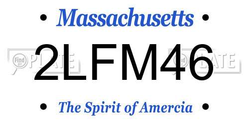 2LFM46 Massachusetts License Plate