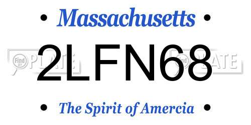 2LFN68 Massachusetts License Plate