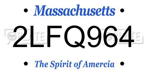 2LFQ964 Massachusetts License Plate