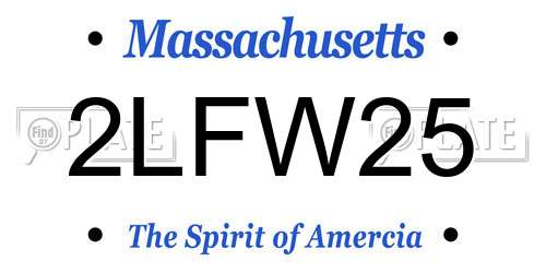 2LFW25 Massachusetts License Plate