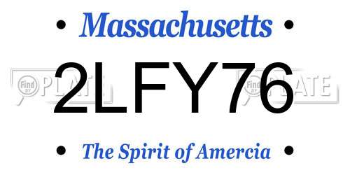 2LFY76 Massachusetts License Plate