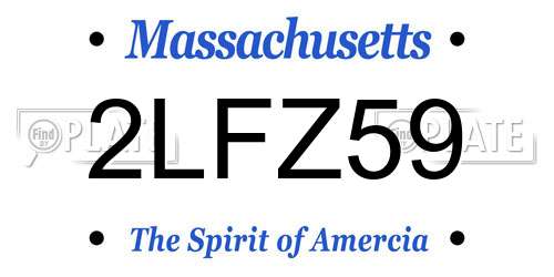 2LFZ59 Massachusetts License Plate