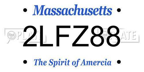 2LFZ88 Massachusetts License Plate