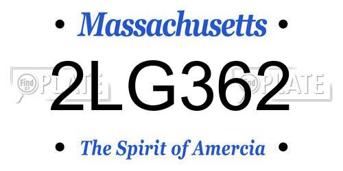 2LG362 Massachusetts License Plate