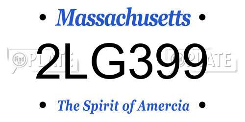 2LG399 Massachusetts License Plate