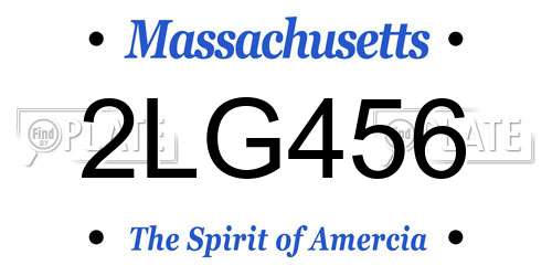 2LG456 Massachusetts License Plate