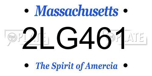 2LG461 Massachusetts License Plate