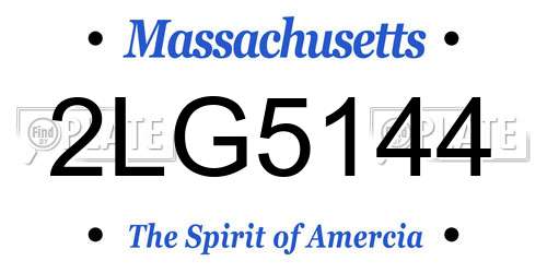 2LG5144 Massachusetts License Plate