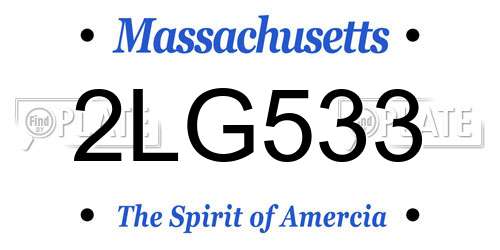 2LG533 Massachusetts License Plate