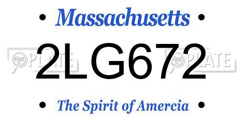 2LG672 Massachusetts License Plate