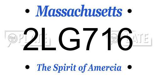 2LG716 Massachusetts License Plate