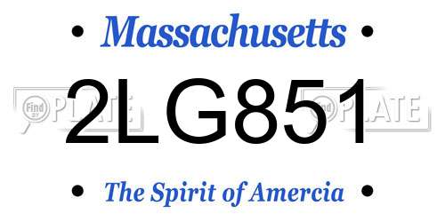 2LG851 Massachusetts License Plate