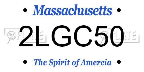 2LGC50 Massachusetts License Plate