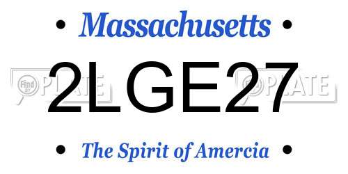 2LGE27 Massachusetts License Plate