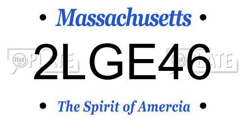2LGE46 Massachusetts License Plate