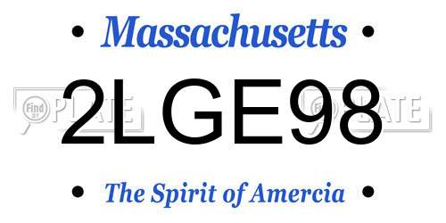 2LGE98 Massachusetts License Plate
