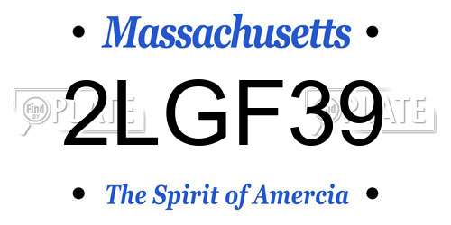 2LGF39 Massachusetts License Plate