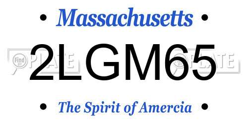 2LGM65 Massachusetts License Plate