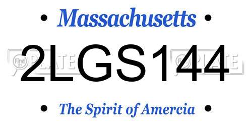 2LGS144 Massachusetts License Plate