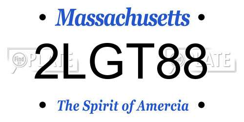 2LGT88 Massachusetts License Plate