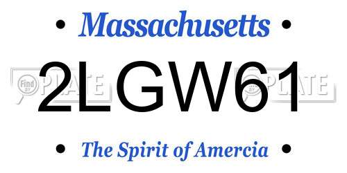 2LGW61 Massachusetts License Plate
