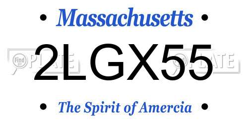 2LGX55 Massachusetts License Plate