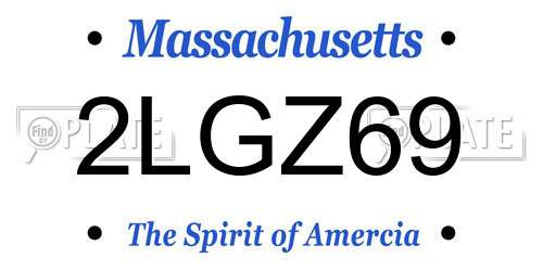 2LGZ69 Massachusetts License Plate