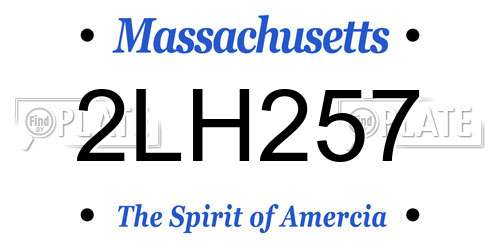 2LH257 Massachusetts License Plate