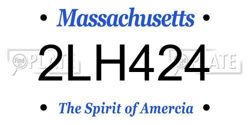 2LH424 Massachusetts License Plate