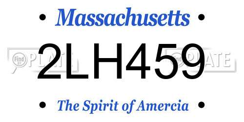 2LH459 Massachusetts License Plate