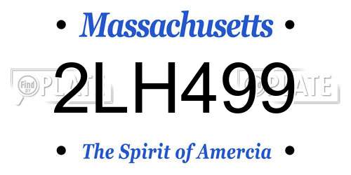 2LH499 Massachusetts License Plate