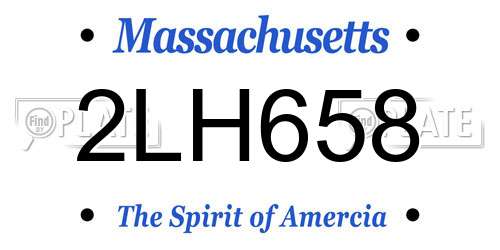 2LH658 Massachusetts License Plate