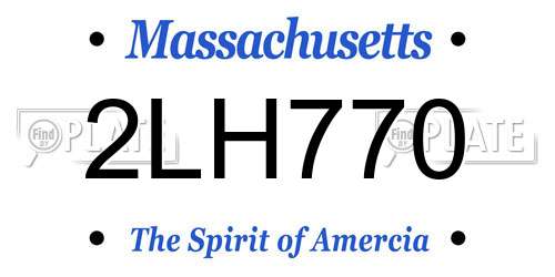 2LH770 Massachusetts License Plate