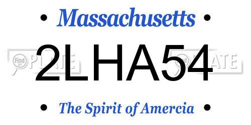2LHA54 Massachusetts License Plate