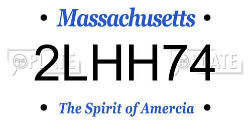 2LHH74 Massachusetts License Plate