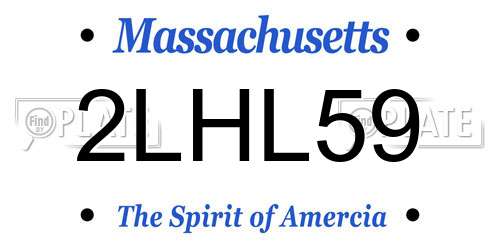 2LHL59 Massachusetts License Plate