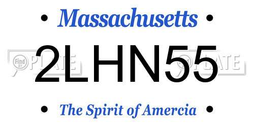 2LHN55 Massachusetts License Plate