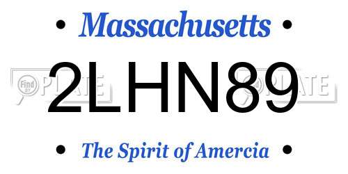 2LHN89 Massachusetts License Plate