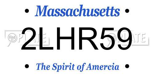 2LHR59 Massachusetts License Plate
