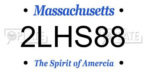 2LHS88 Massachusetts License Plate